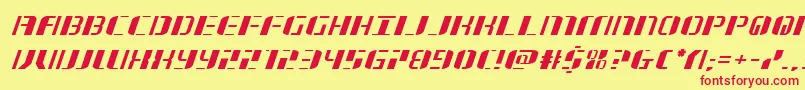 Jetwayexpandital Font – Red Fonts on Yellow Background