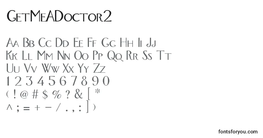 A fonte GetMeADoctor2 – alfabeto, números, caracteres especiais
