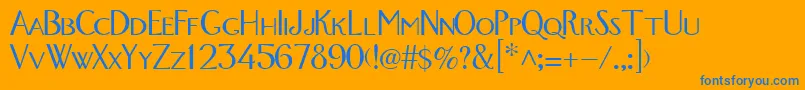 GetMeADoctor2-Schriftart – Blaue Schriften auf orangefarbenem Hintergrund