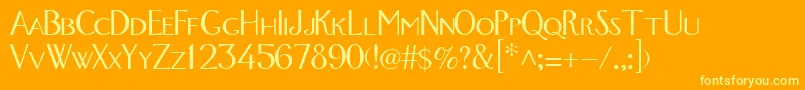 Fonte GetMeADoctor2 – fontes amarelas em um fundo laranja