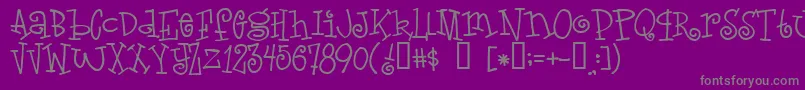 Weitere Informationen zur Lovel-Schriftart Lovel-Schriftart – Graue Schriften auf violettem Hintergrund