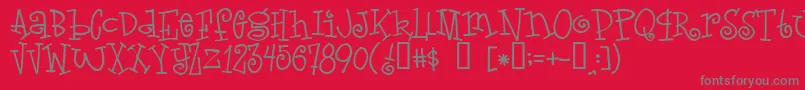 フォントLovel – 赤い背景に灰色の文字
