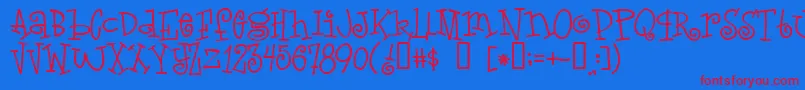Lovel Font – Red Fonts on Blue Background