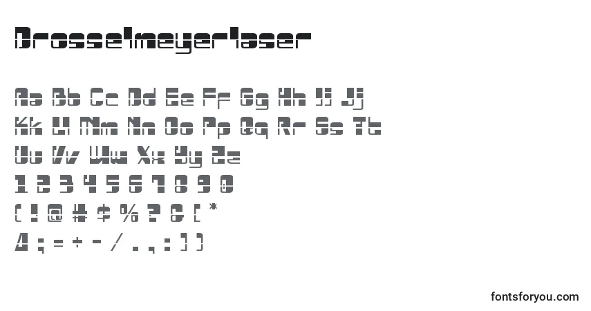 Czcionka Drosselmeyerlaser – alfabet, cyfry, specjalne znaki