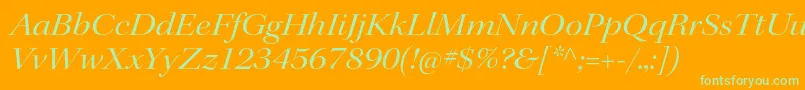 KeplerstdExtitdisp Font – Green Fonts on Orange Background