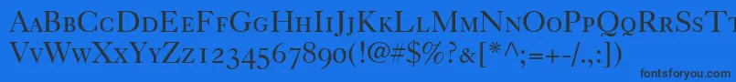 Caslon540RomanSmallCapsOldstyleFigures Font – Black Fonts on Blue Background