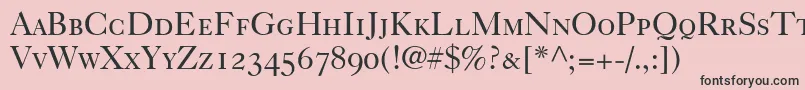 Caslon540RomanSmallCapsOldstyleFigures Font – Black Fonts on Pink Background
