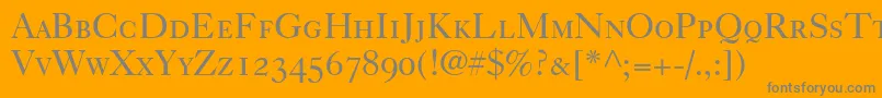 Шрифт Caslon540RomanSmallCapsOldstyleFigures – серые шрифты на оранжевом фоне