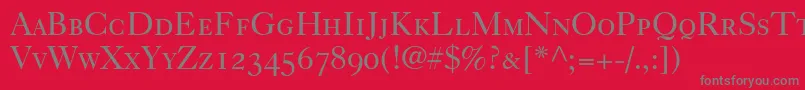 Caslon540RomanSmallCapsOldstyleFigures Font – Gray Fonts on Red Background