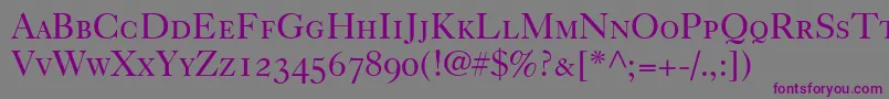 Шрифт Caslon540RomanSmallCapsOldstyleFigures – фиолетовые шрифты на сером фоне