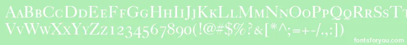 Caslon540RomanSmallCapsOldstyleFigures Font – White Fonts on Green Background