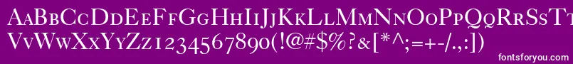 Caslon540RomanSmallCapsOldstyleFigures Font – White Fonts on Purple Background