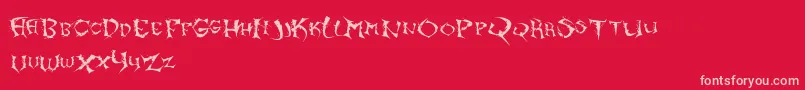 AsianGuy Font – Pink Fonts on Red Background