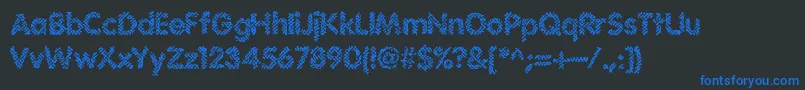IrritateBrk-Schriftart – Blaue Schriften auf schwarzem Hintergrund