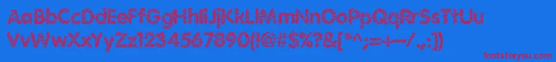 IrritateBrk Font – Red Fonts on Blue Background