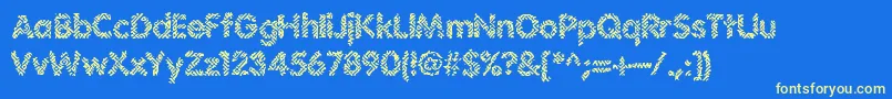 IrritateBrk Font – Yellow Fonts on Blue Background