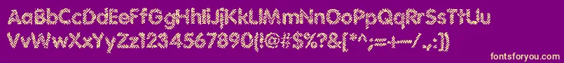 フォントIrritateBrk – 紫の背景に黄色のフォント