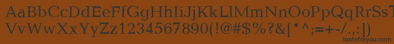 フォントCandidaLtRoman – 黒い文字が茶色の背景にあります