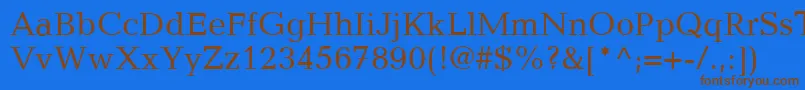 Police CandidaLtRoman – polices brunes sur fond bleu