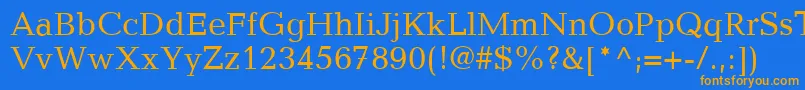 Saiba mais sobre a fonte CandidaLtRoman Fonte CandidaLtRoman – fontes laranjas em um fundo azul