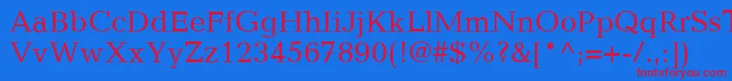 Police CandidaLtRoman – polices rouges sur fond bleu