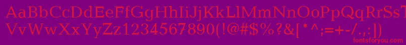 fuente CandidaLtRoman – Fuentes Rojas Sobre Fondo Morado