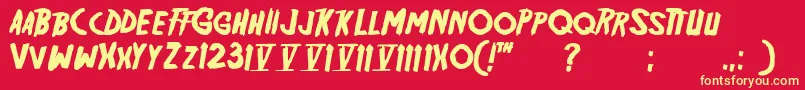 Friday13v12 Font – Yellow Fonts on Red Background