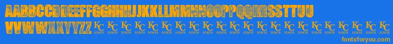 SeedyMotelDemo Font – Orange Fonts on Blue Background