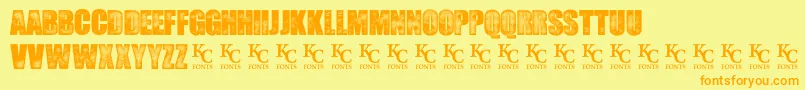 SeedyMotelDemo Font – Orange Fonts on Yellow Background
