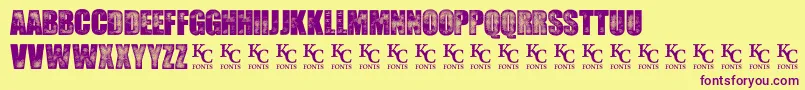 SeedyMotelDemo Font – Purple Fonts on Yellow Background