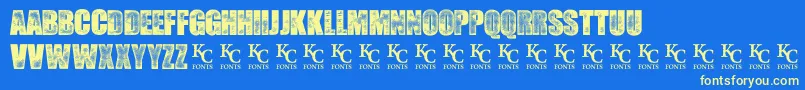 SeedyMotelDemo Font – Yellow Fonts on Blue Background