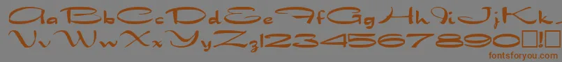 フォントDragonwickRegular – 茶色の文字が灰色の背景にあります。
