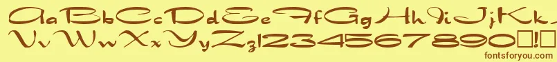 DragonwickRegular-Schriftart – Braune Schriften auf gelbem Hintergrund