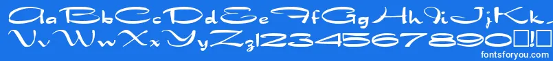 Czcionka DragonwickRegular – białe czcionki na niebieskim tle