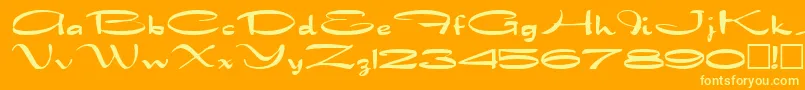 DragonwickRegular-Schriftart – Gelbe Schriften auf orangefarbenem Hintergrund