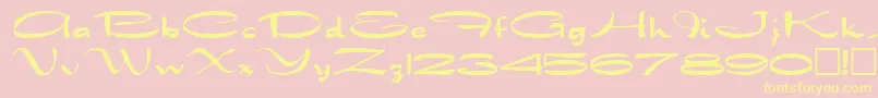 DragonwickRegular-Schriftart – Gelbe Schriften auf rosa Hintergrund