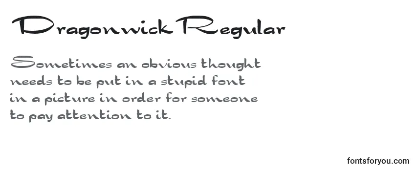 Review of the DragonwickRegular Font