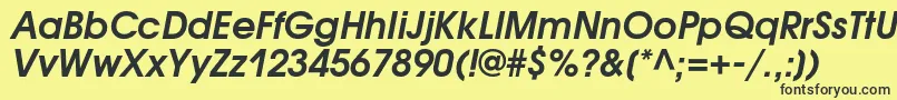 AvantgardegothiccBolditalic Font – Black Fonts on Yellow Background