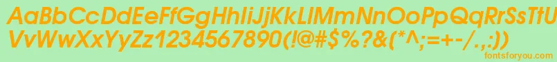 AvantgardegothiccBolditalic Font – Orange Fonts on Green Background