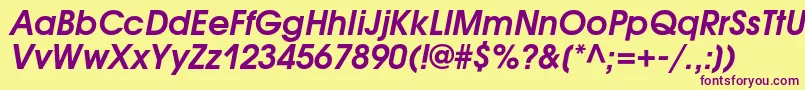 AvantgardegothiccBolditalic Font – Purple Fonts on Yellow Background