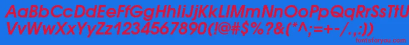 AvantgardegothiccBolditalic Font – Red Fonts on Blue Background