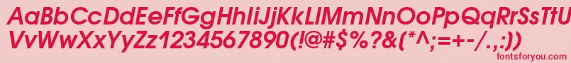 AvantgardegothiccBolditalic Font – Red Fonts on Pink Background