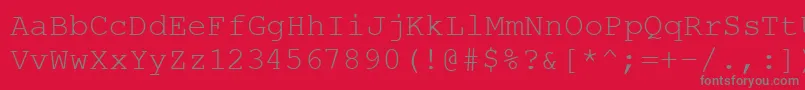 Шрифт CourierPsRegular – серые шрифты на красном фоне