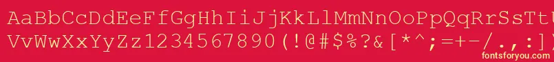 CourierPsRegular Font – Yellow Fonts on Red Background