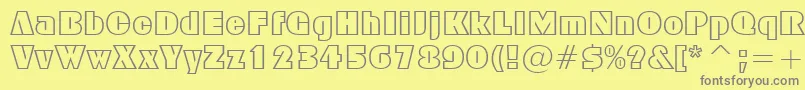 フォントGeometric885Bt – 黄色の背景に灰色の文字