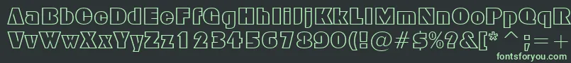 Geometric885Bt-fontti – vihreät fontit mustalla taustalla