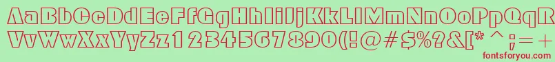 Шрифт Geometric885Bt – красные шрифты на зелёном фоне