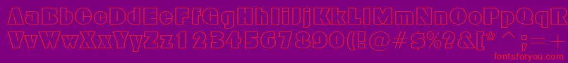 Geometric885Bt-Schriftart – Rote Schriften auf violettem Hintergrund