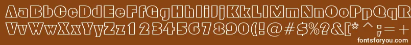 Geometric885Bt-Schriftart – Weiße Schriften auf braunem Hintergrund