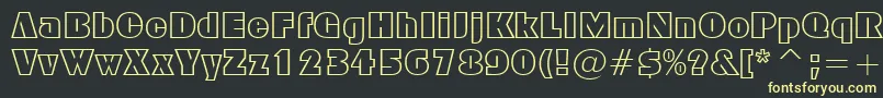 フォントGeometric885Bt – 黒い背景に黄色の文字